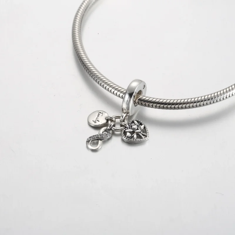 (изображение за) Pandora Family Infinity Triple Dangle Charm - 792201C01 - Преглед 4