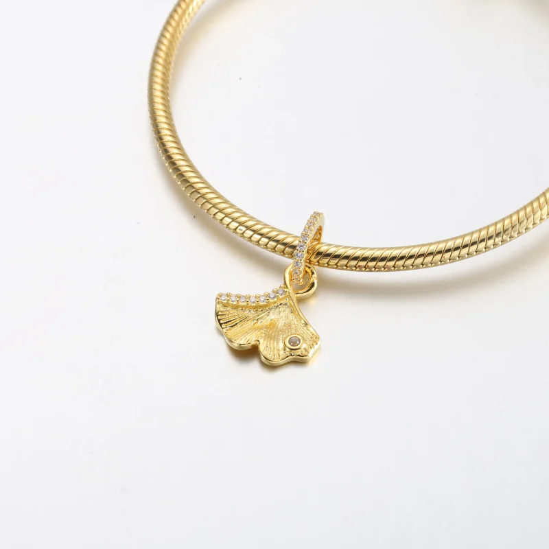 (изображение за) Pandora Ginkgo 14k златно покритие с прозрачен кубичен цирконий - 762428C01 - Преглед 4