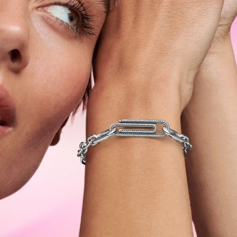 (изображение за) Pandora ME Pavé Paperclip Styling Link - 792297C01 - Преглед 5