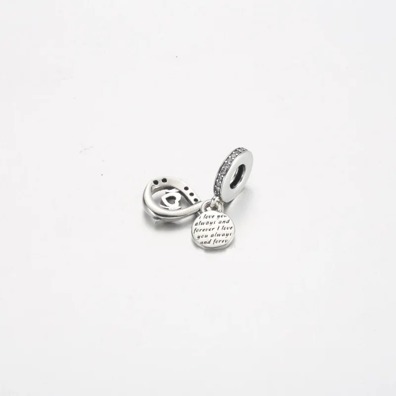 (изображение за) Pandora Mom Infinity Pavé Double Dangle Charm - 791468C01 - Преглед 3
