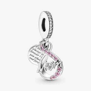 (изображение за) Pandora Mom Infinity Pavé Double Dangle Charm - 791468C01