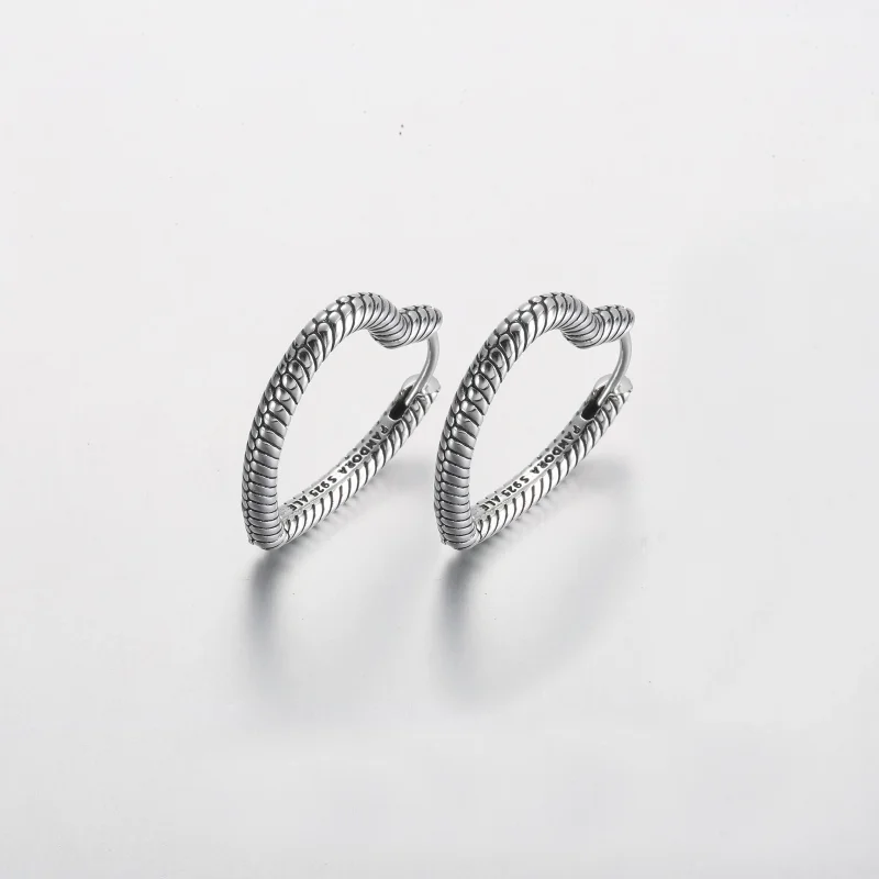 (изображение за) Pandora Moments Heart Charm Обеци с халки - 292236C00 - Преглед 2