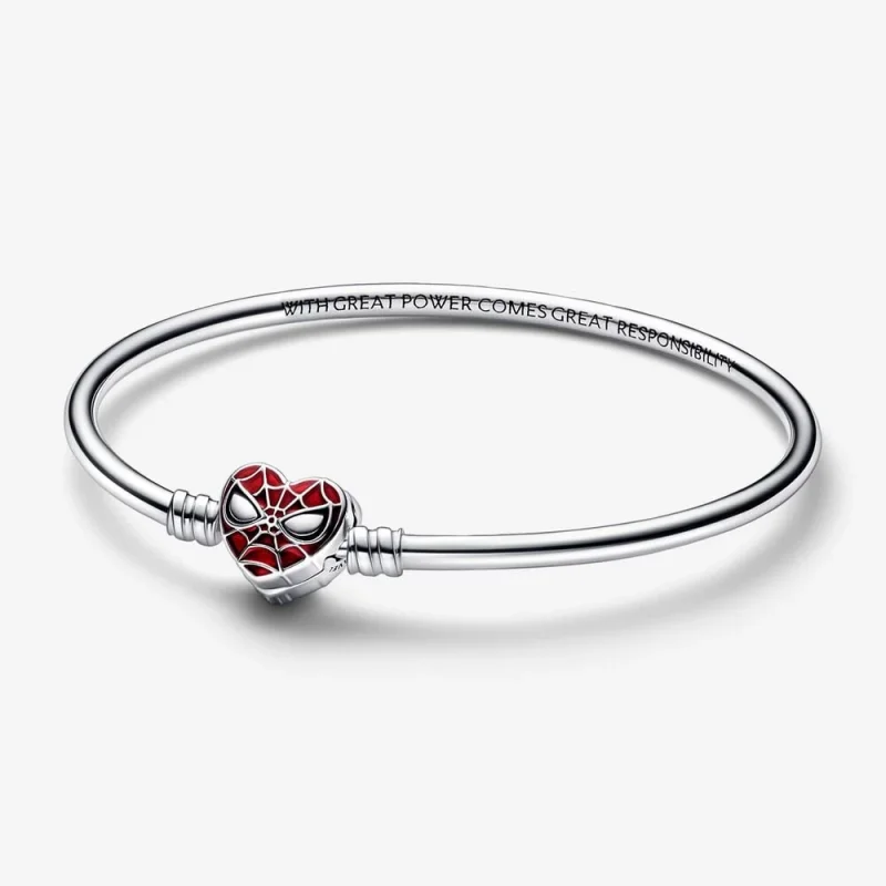 (изображение за) Pandora Moments Marvel Spider-Man Mask Clasp Bangle - 592324C01