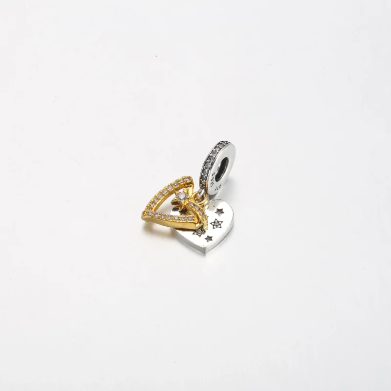 (изображение за) Pandora Shooting Star Hearts двойно висящ талисман - 762203C01 - Преглед 2