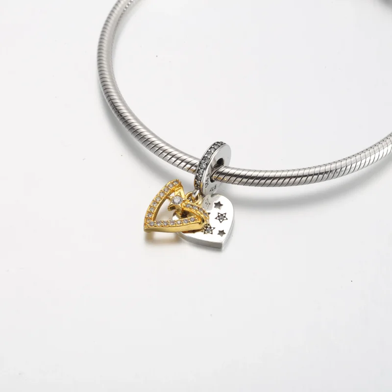 (изображение за) Pandora Shooting Star Hearts двойно висящ талисман - 762203C01 - Преглед 4