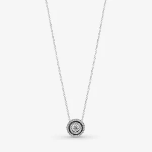 (изображение за) Pandora Sparkling Double Halo Collier Колие - 399414C01-45