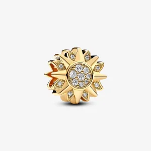 (изображение за) Pandora Sun 14k позлатен талисман с прозрачен кубичен цирконий - 762839C01