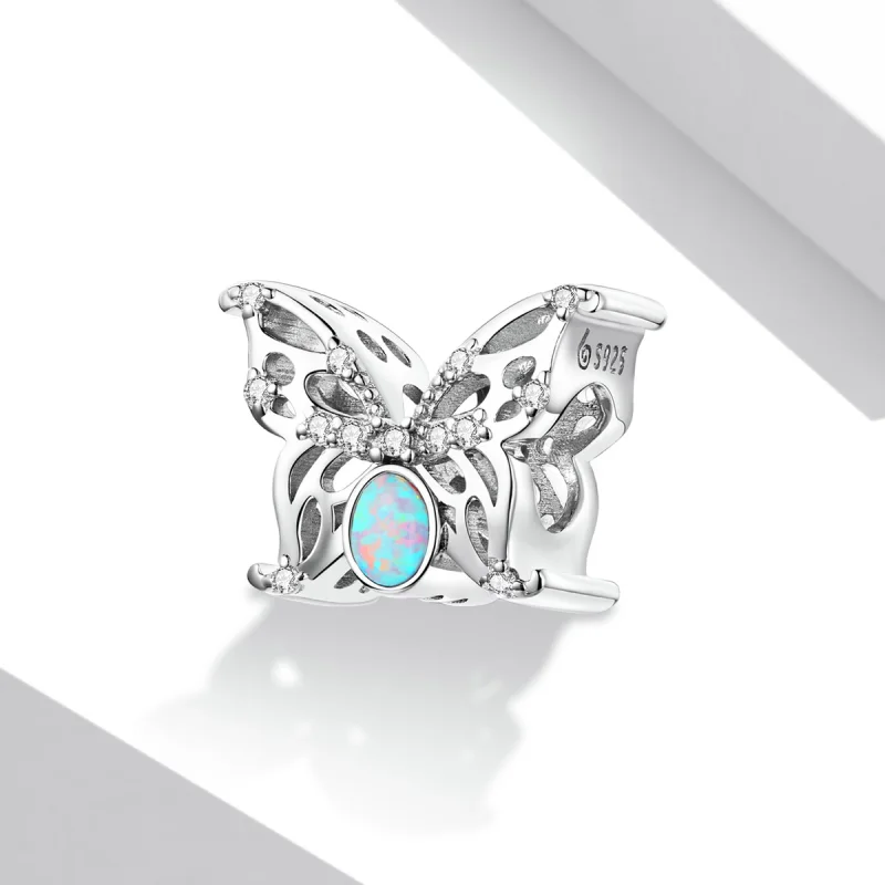 (изображение за) Талисман с опалова пеперуда в стил PANDORA - BSC558 - Преглед 2