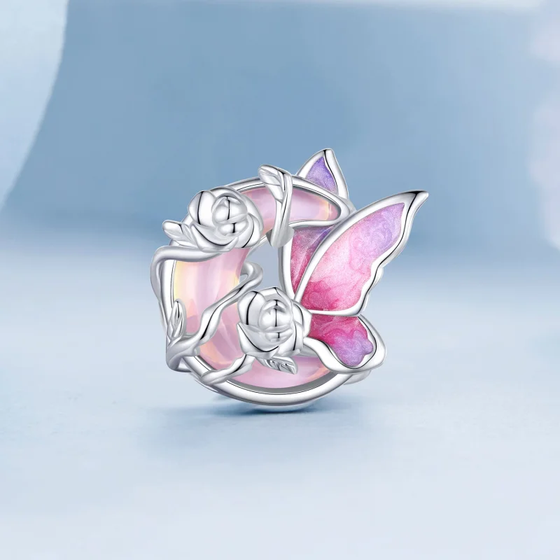 (изображение за) Талисман с неонова лунна пеперуда в стил PANDORA - BSC968 - Преглед 2