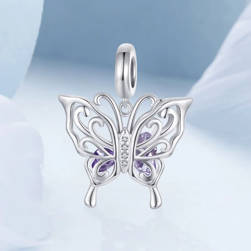 (изображение за) Талисман с пеперуди в стил PANDORA - BSC969 - Преглед 2