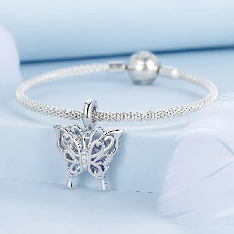 (изображение за) Талисман с пеперуди в стил PANDORA - BSC969 - Преглед 3
