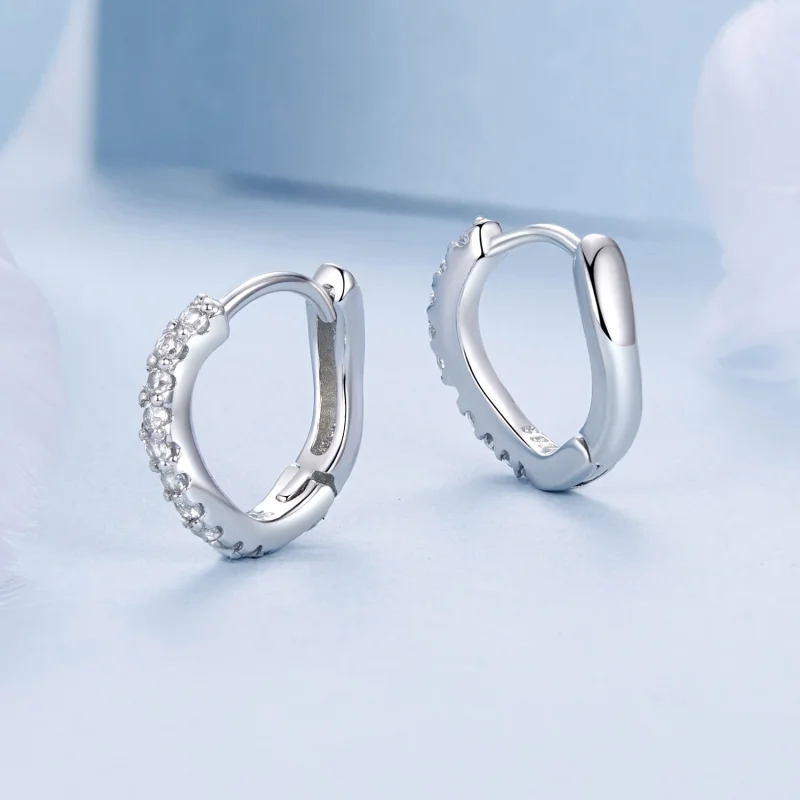 (изображение за) Вълнисти обеци в стил PANDORA - BSE959 - Преглед 4
