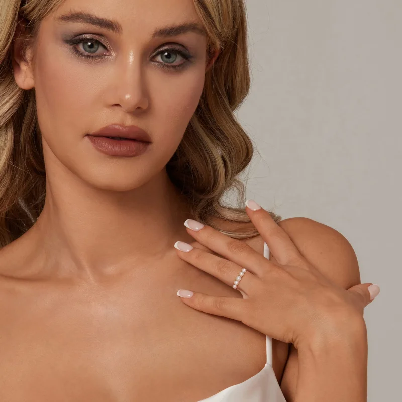 (изображение за) Пръстен с естествена перла в стил PANDORA - BSR510 - Преглед 5