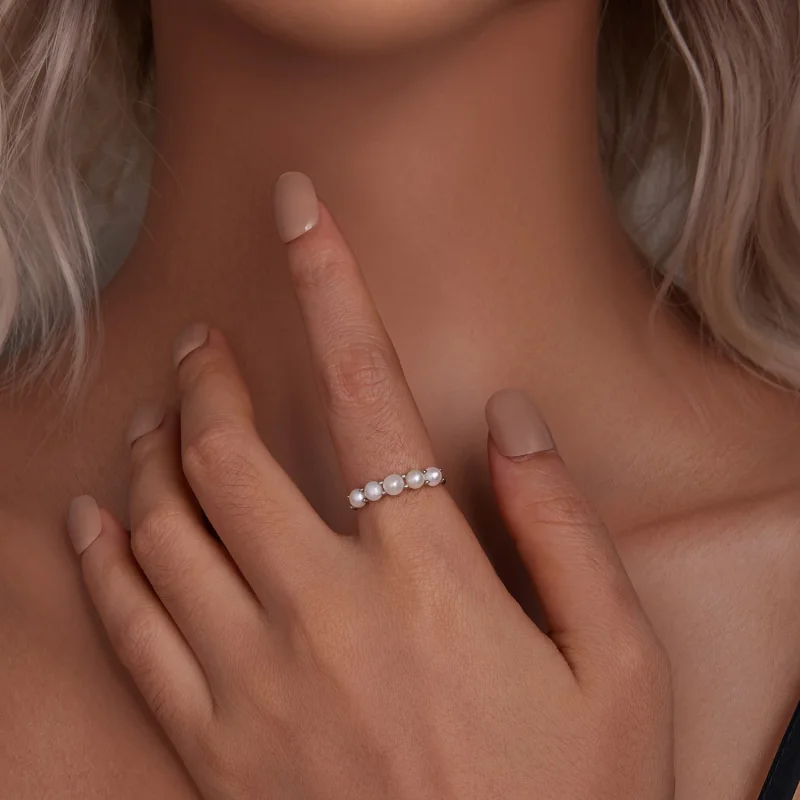 (изображение за) Пръстен с естествена перла в стил PANDORA - BSR510 - Преглед 6