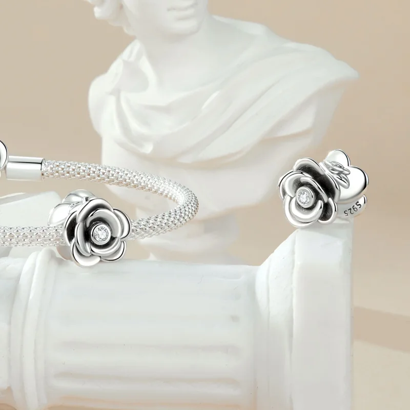 (изображение за) Триизмерен талисман с роза в стил PANDORA - SCC2705 - Преглед 6