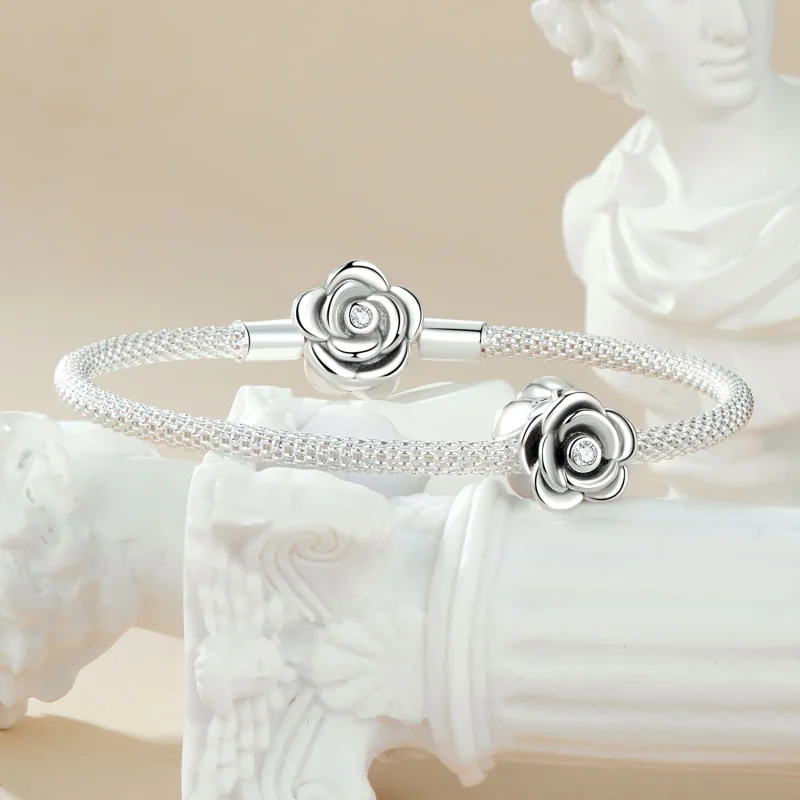 (изображение за) Триизмерен талисман с роза в стил PANDORA - SCC2705 - Преглед 7