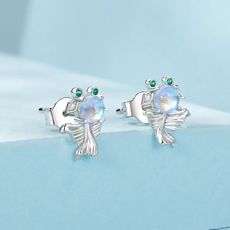 (изображение за) Обеци с риба на лунна светлина в стил PANDORA - SCE1693 - Преглед 2