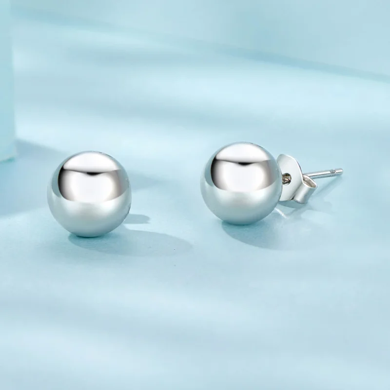 (изображение за) Обеци със средна топка в стил PANDORA - SCE1725-M - Преглед 5