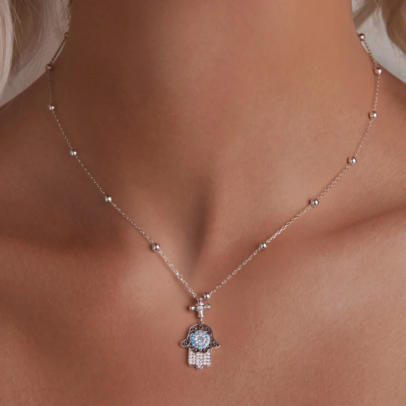(изображение за) Колие PANDORA Style Hand of Fatima - BSN369 - Преглед 7