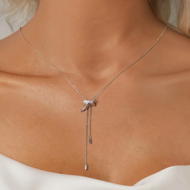 (изображение за) Колие PANDORA Style Knot Pull Y - BSN370 - Преглед 6