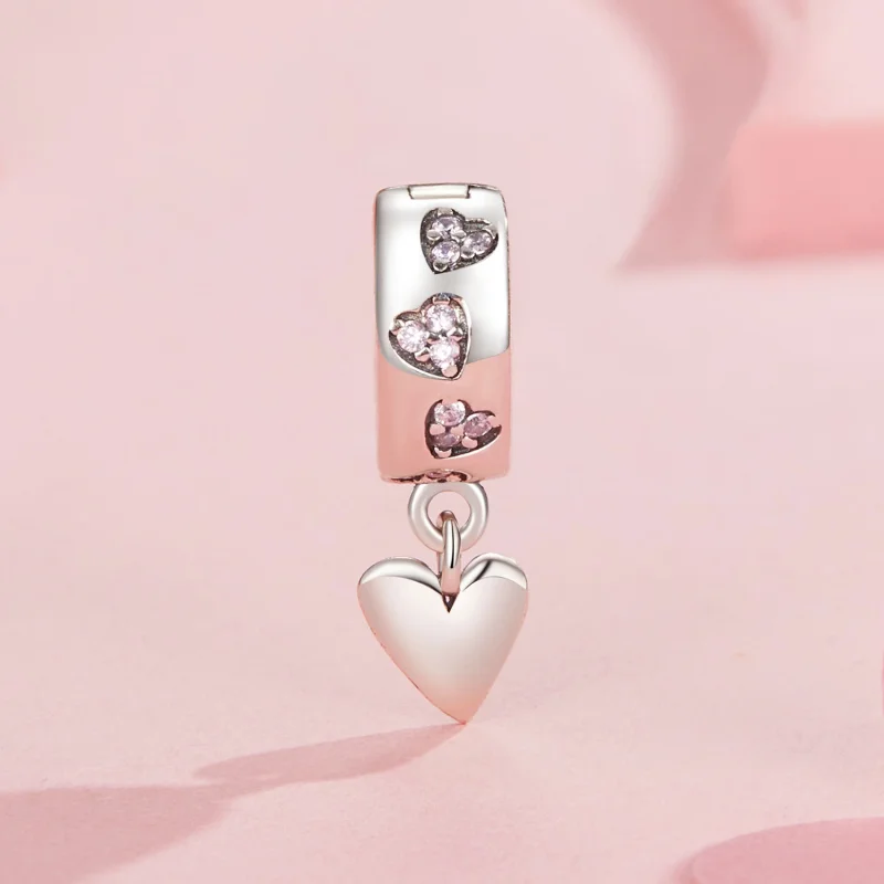 (изображение за) Талисман със силиконова катарама Smart Heart в стил PANDORA - SCC2694 - Преглед 3