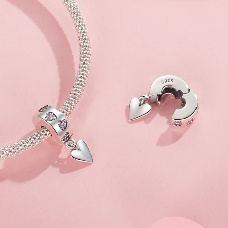 (изображение за) Талисман със силиконова катарама Smart Heart в стил PANDORA - SCC2694 - Преглед 5