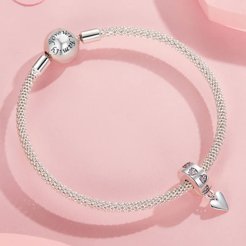 (изображение за) Талисман със силиконова катарама Smart Heart в стил PANDORA - SCC2694 - Преглед 6
