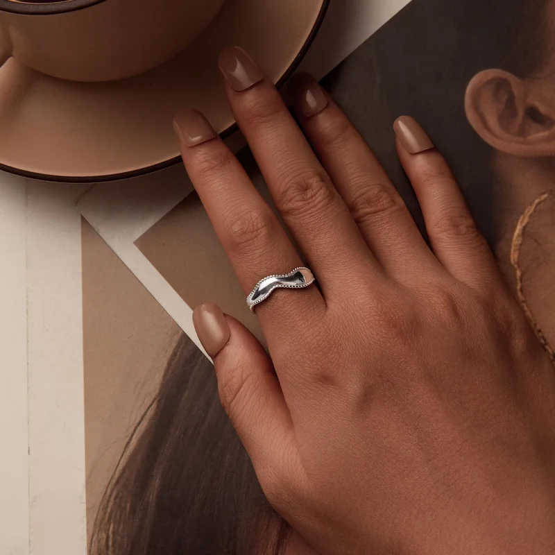 (изображение за) PANDORA Style Wave Ring - SCR1002-E - Преглед 4