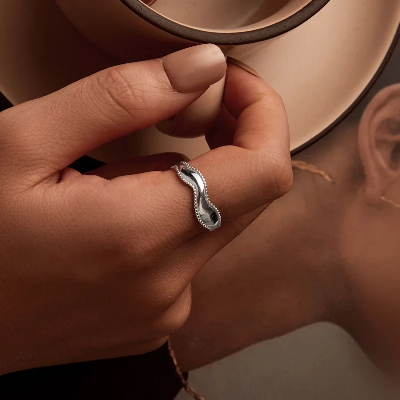 (изображение за) PANDORA Style Wave Ring - SCR1002-E - Преглед 6