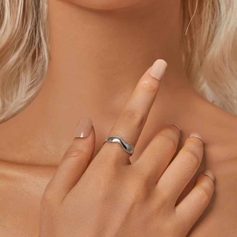 (изображение за) PANDORA Style Wave Ring - SCR1002-E - Преглед 7