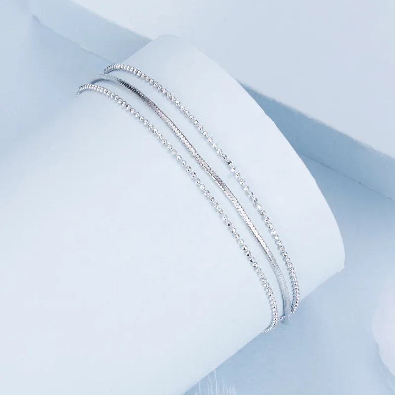 (изображение за) Проста трислойна гривна в стил PANDORA - BSB164 - Преглед 2