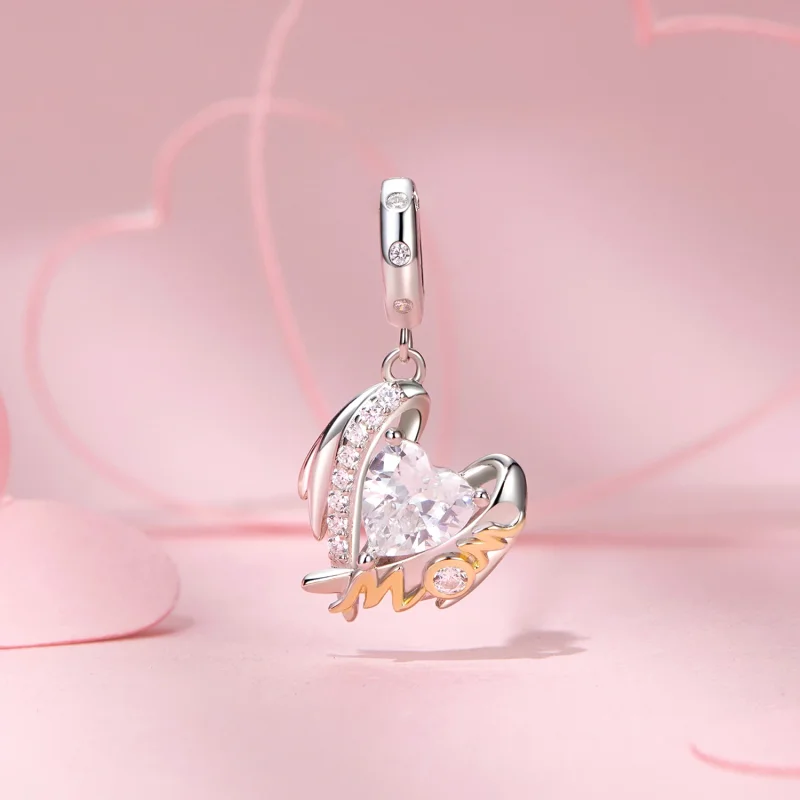 (изображение за) Висулка с любовни крила за деня на майката в стил PANDORA - BSC1001 - Преглед 2