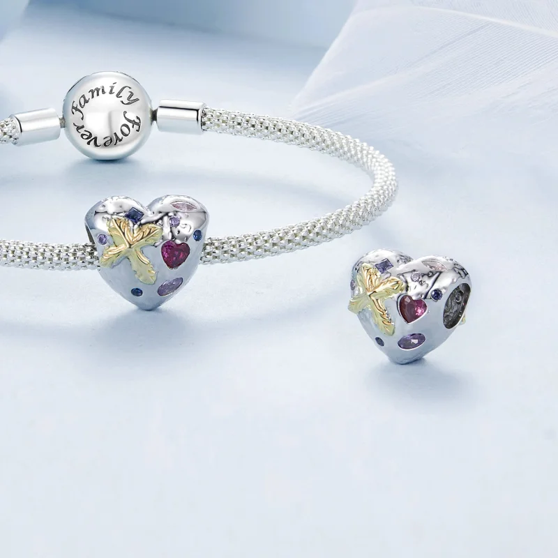 (изображение за) Винтидж талисман със сърце в стил PANDORA - BSC1006 - Преглед 4