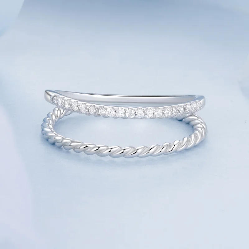 (изображение за) Двупластов изискан пръстен в стил PANDORA - BSR541 - Преглед 3