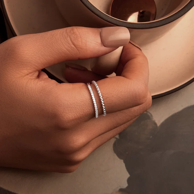 (изображение за) Двупластов изискан пръстен в стил PANDORA - BSR541 - Преглед 5