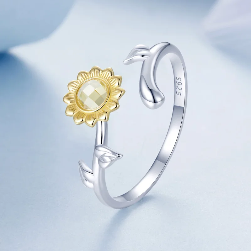 (изображение за) Пръстен със слънчоглед в стил PANDORA - BSR549-E - Преглед 2