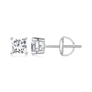 Обеци от стил PANDORA Princess Moissanite (два сертификата) - MSE047-L (изображение за) Обеци от стил PANDORA Princess Moissanite (два сертификата) - MSE047-L