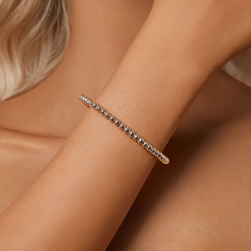 (изображение за) Основна верига със сребърни мъниста в стил PANDORA - SCB267 - Преглед 7