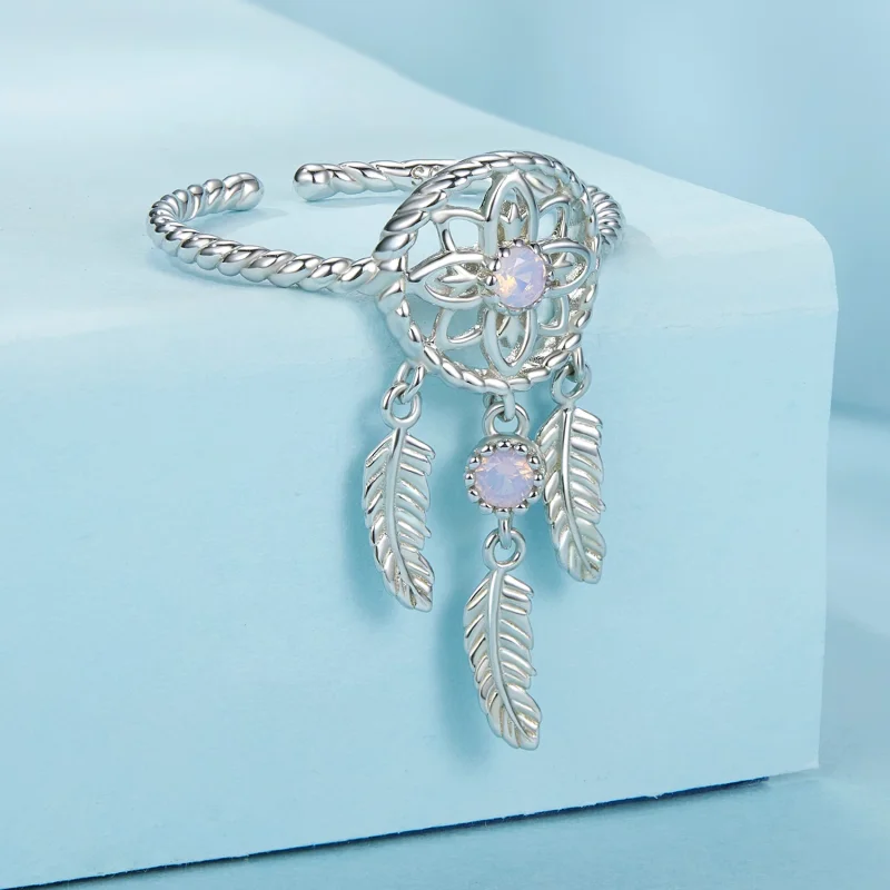 (изображение за) Отворен пръстен PANDORA Style Dream Catcher - SCR1022-E - Преглед 2