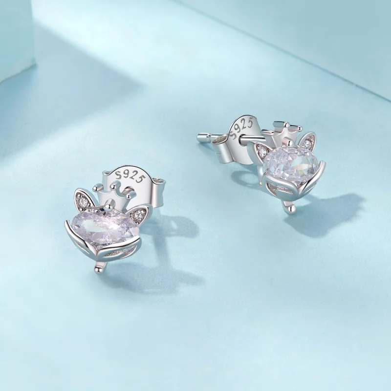 (изображение за) Обеци Princess Crown Fox в стил PANDORA - SCE1708 - Преглед 3
