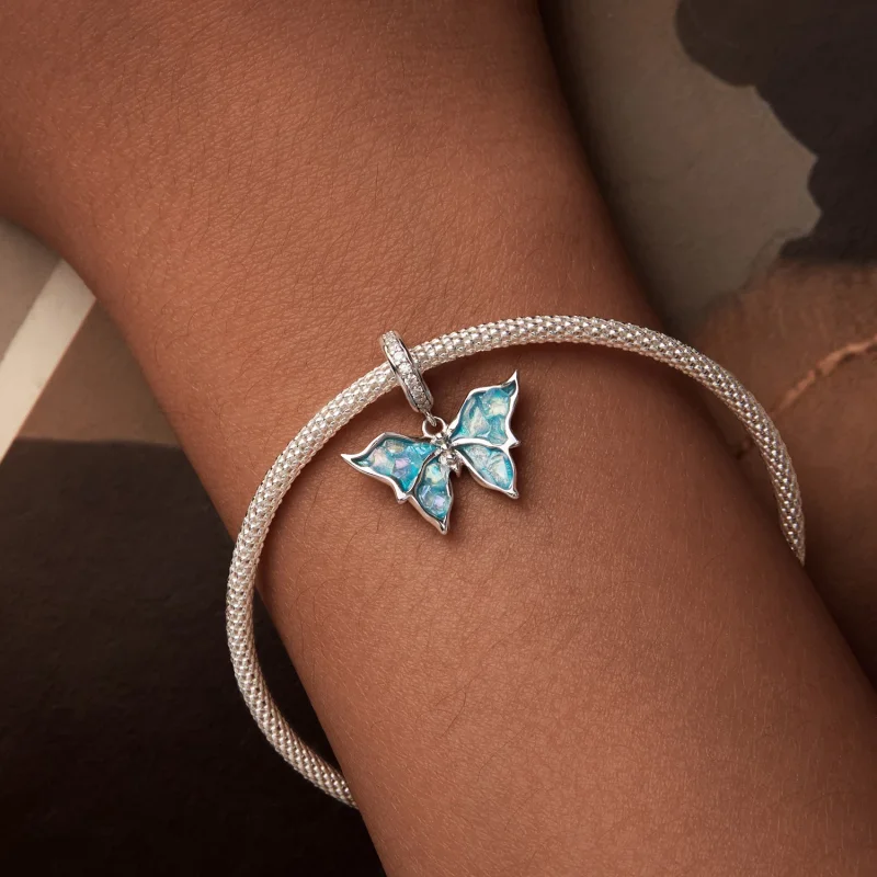 (изображение за) PANDORA Style Blue Morpho Pendant - BSC982 - Преглед 6