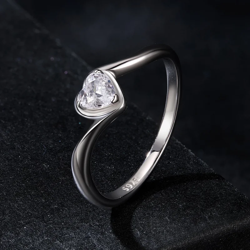 (изображение за) PANDORA Style Exquisite Love Moissanite пръстен (един сертификат) - MSR047 - Преглед 2