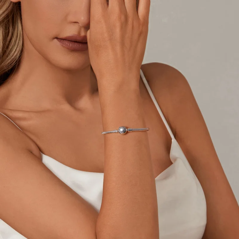 (изображение за) PANDORA Style Forever Love Основна гривна от змийска кост - SCB272 - Преглед 8