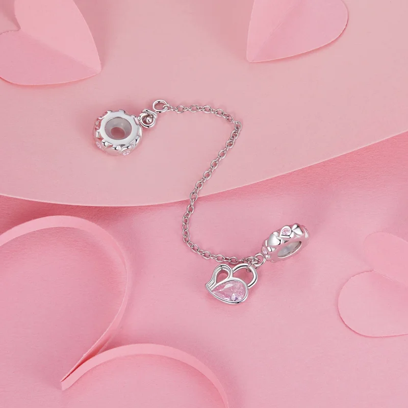 (изображение за) PANDORA Style Lover Heart Lock Безопасна верига - BSC975 - Преглед 2
