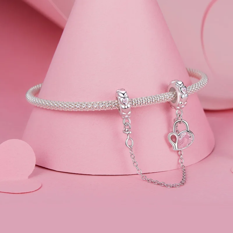 (изображение за) PANDORA Style Lover Heart Lock Безопасна верига - BSC975 - Преглед 3