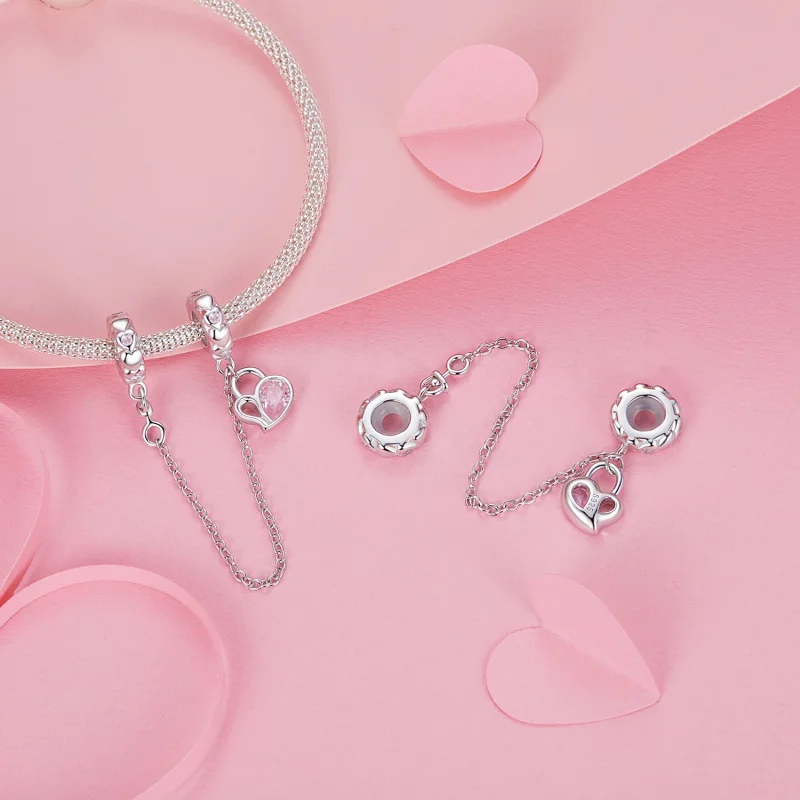(изображение за) PANDORA Style Lover Heart Lock Безопасна верига - BSC975 - Преглед 4