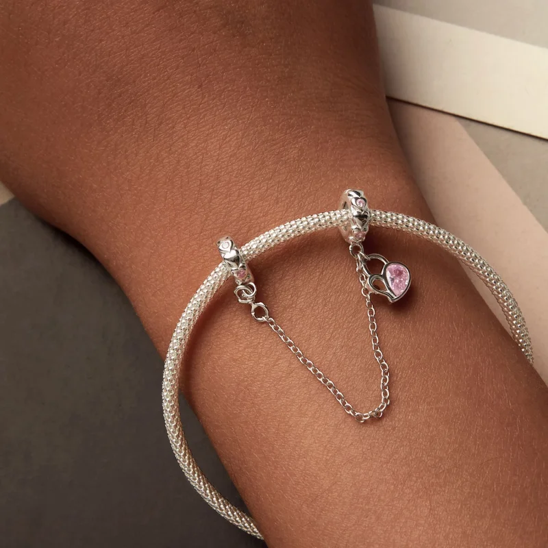 (изображение за) PANDORA Style Lover Heart Lock Безопасна верига - BSC975 - Преглед 6
