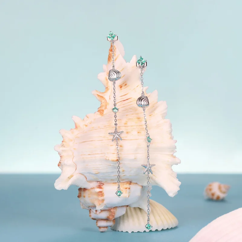 (изображение за) Обеци Blue Ocean в стил PANDORA - BSE1013 - Преглед 2