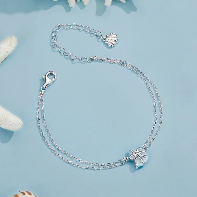 (изображение за) Синя гривна от раковина в стил PANDORA - BSB176 - Преглед 4