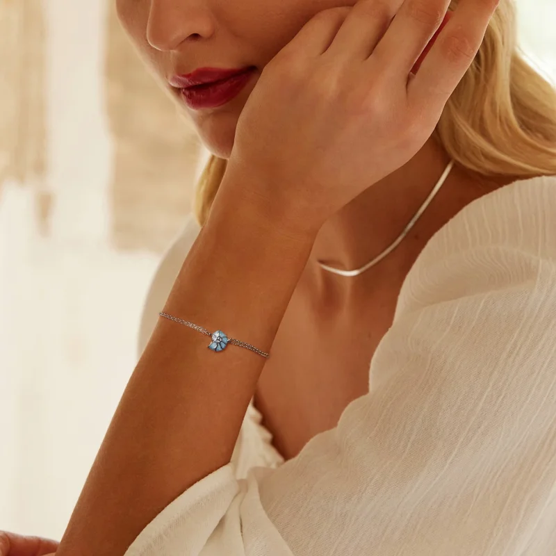 (изображение за) Синя гривна от раковина в стил PANDORA - BSB176 - Преглед 7